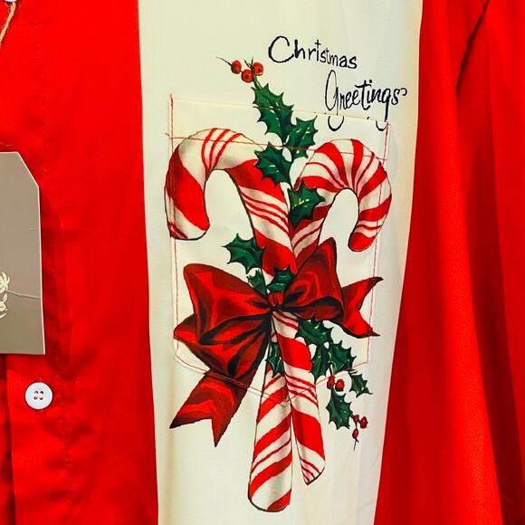 Hard Daddy Christmas Greetings Rockabilly Stripe Aloha Shirt Size 3XL - Picture 2 of 6